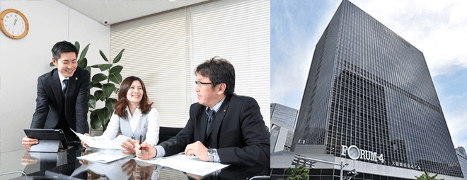 事務所内の風景とスタッフ